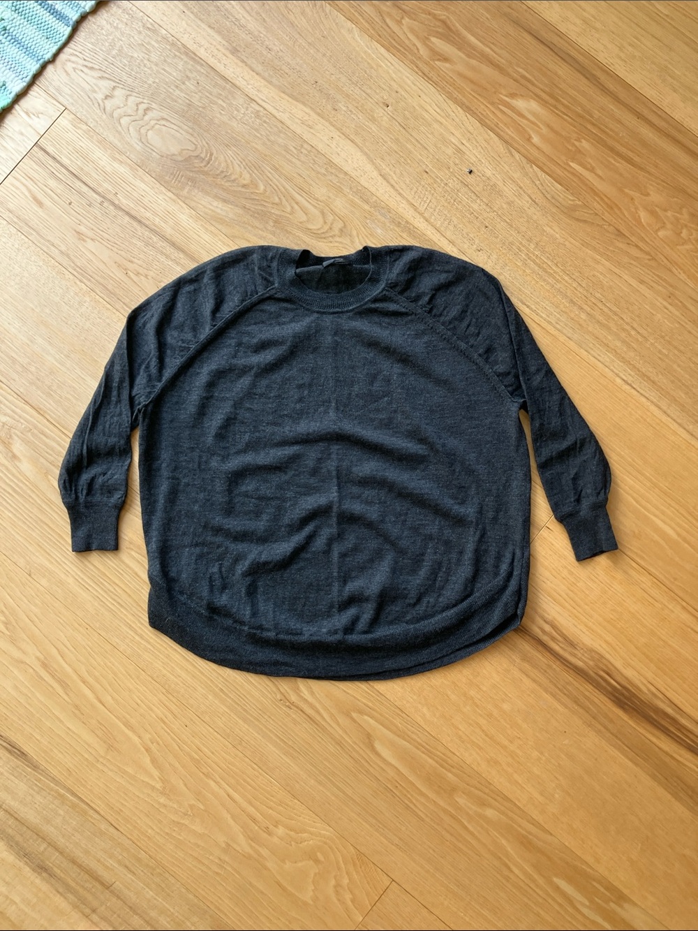 J. Crew Dark Gray Wool Raglan Crewneck Sweater